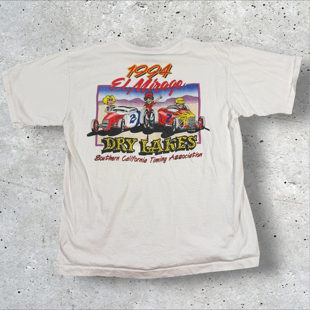 Vintage 1994 SCTA El Mirage Dry Lakes Racing T Shirt Mens XL Hot Rod Made In USA